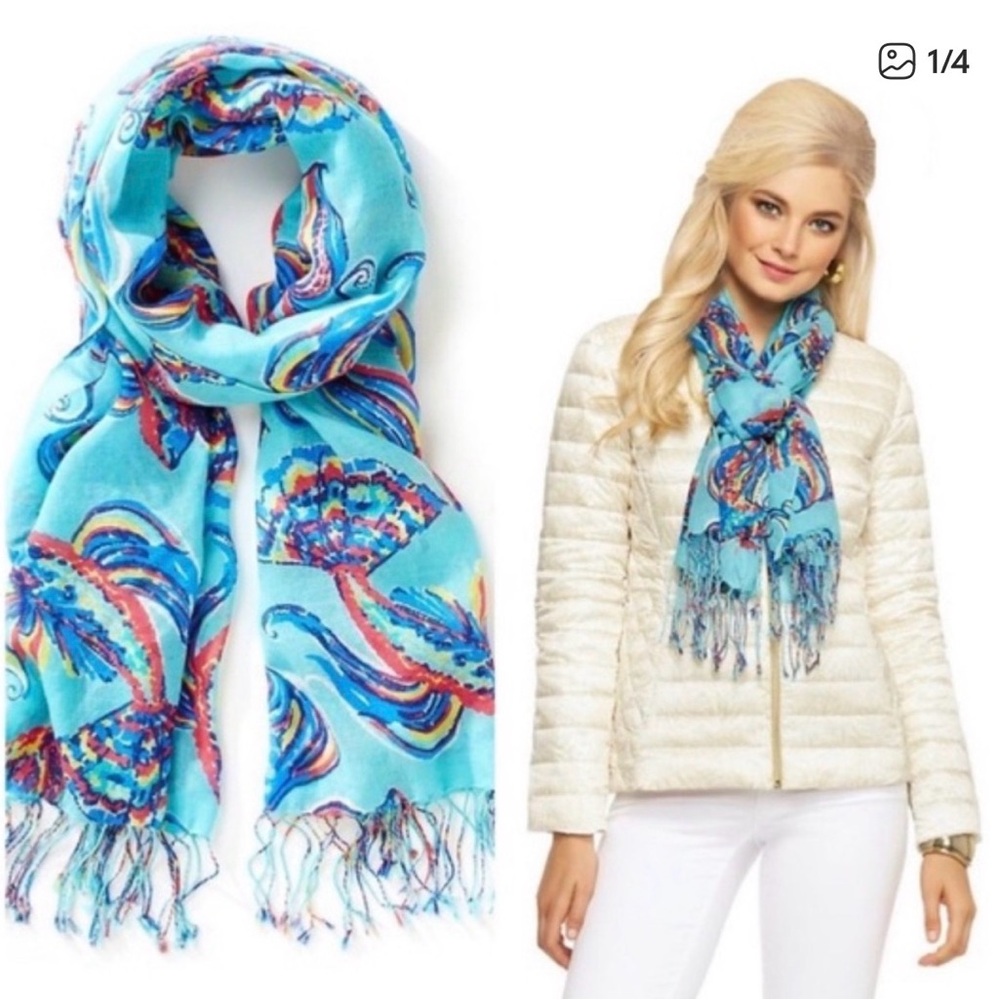 NWOT Lilly Pulitzer Silk/Cashmere Blend Scarf